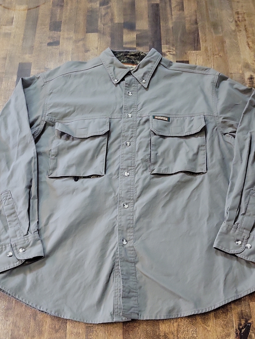 Remington Men's Button-Down Outdoor Shirt - Gray Size Medium
